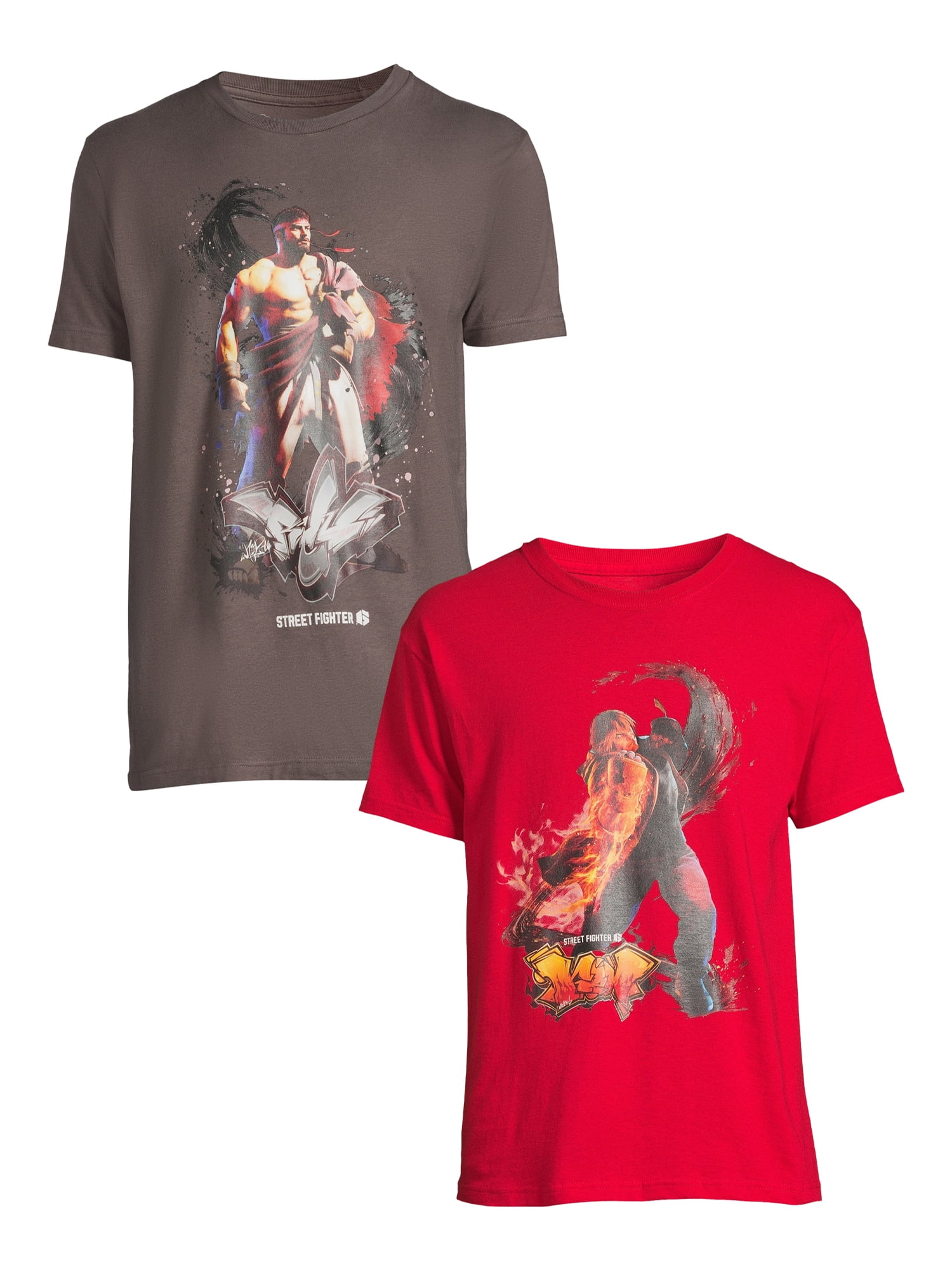 Street Fighter Men's & Big Men's Graphic Tee Shirt, 2-Pack, Sizes S-3XL