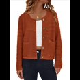 thumbnail image 1 of Suéteres de Punto para Mujer, Moda de Otoño, Larga, Botones, Chaqueta Informal de Moda, Ropa de Invierno. Color Caramelo XL, 1 of 9