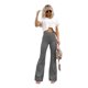 thumbnail image 5 of Pantalones casuales de pana de color sólido de primavera para mujer, pantalones micro elegantes de cintura alta, pantalones con botones, 5 of 5