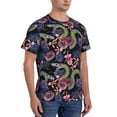 thumbnail image 2 of Vsdgher Snake And Flower Print Men's Dry Fit Mesh Athletic Shirts Moisture Wicking Tennis T-Shirt Tops, 2 of 9