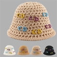 thumbnail image 7 of YooGuoGuo Summer Bucket Hats Women Straw Beach Hat Crochet Sun Hat Hollow Kint Handwoven Cute Colorful Pin Decoration Hats, 7 of 7