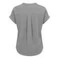 thumbnail image 7 of Tisuna Women'S T-Shirts Casual Button Down Short Sleeve V Neck Solid Color Top Comfortable Stylish Ladies Business Dailywear Size Xxxl, 7 of 7