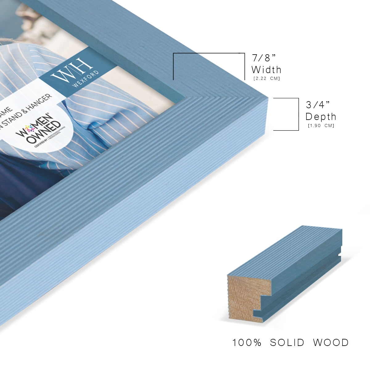 Grooved 11 in. x 14 in. Blue Picture Frame (Set of 2)