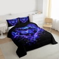 thumbnail image 3 of Castle Fairy Flying Butterfly 2Pcs Bedding Comforter Set for Boys Girls Children,Black Blue Twin Comforter Sets,Love Heart Print Breathable Bedding Set,Luxury Bedroom Decor, 3 of 8