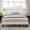 White, variant on Frostbloom Queen Size Platform Bed Frame with Velvet Upholstered Headboard, No Box Spring Needed, White