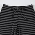 thumbnail image 7 of Casual Striped Pants for Women Stretch Wide Leg Lounge Yoga Pants Loose Drawstring High Waist Trousers Black, XL, 7 of 7