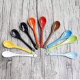thumbnail image 1 of Cucharas de sopa de cerámica de 5 Cucharas de porcelana para café, té, juego de 8 (colores variados), 1 of 5
