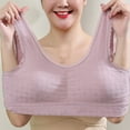 thumbnail image 4 of Bras! Ashirexll Wireless Bras for Women, Plus Size Sports Solid Color Soft Moisture Wicking No Steel Ring Breathable Gathering Bra Purple XXL, 4 of 7