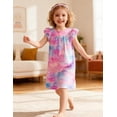 thumbnail image 2 of Oudiya Girls Nightgown Ruffle Short Sleeve Princess Pajama Cute Soft Sleepwear for Kids 3-14Y, 2 of 5