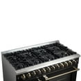 thumbnail image 4 of Forno Galiano 48-inch French Door Dual Fuel Range, Black  Antique Brass Design, 8 Sealed Burners - 107,000 BTU, Griddle, 6.58 cu.ft. Double Ovens, 4 of 5