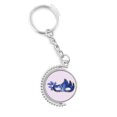 thumbnail image 1 of Mascarilla azul Feliz Carnaval de Venecia Giratorio, llavero anillo llavero, 1 of 3