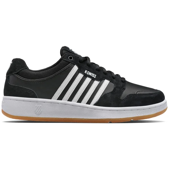 K-Swiss Men City Court Medium Low Top Sneaker Black/White/Gum 06996-031-M Size 9.5 US