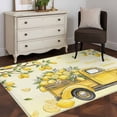 thumbnail image 4 of Summer Truck Lemon Washable Area Rugs 3'x5', Country Farm Yellow Lemon Tree Leaf Low Pile Throw Living Room Rug Non-Slip Sturdy Edge Binding Carpet for Indoor Entryway Bedside Kitchen, 4 of 9