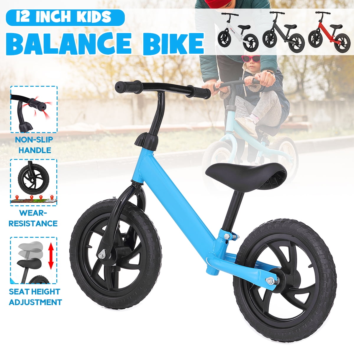 Ridgeyard Walker Balance Bike W/ Brake High Carbon Steel Frame Tyre Kids 
