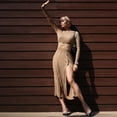 thumbnail image 4 of Suéter con abertura y falda plisada para mujer, traje de lana con tirantes, otoño e invierno, 4 of 6
