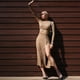 thumbnail image 4 of Suéter con abertura y falda plisada para mujer, traje de lana con tirantes, otoño e invierno, 4 of 6