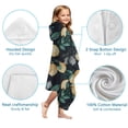 thumbnail image 7 of Yellow Lemon Fruit Leaves Black Pattern Hooded Bath Towel，60"x35" for Ages 3 To 12 Kids, Quick Dry Lightweight Soft Microfiber Hood Beach Towel Cover Up for Kids, 7 of 7