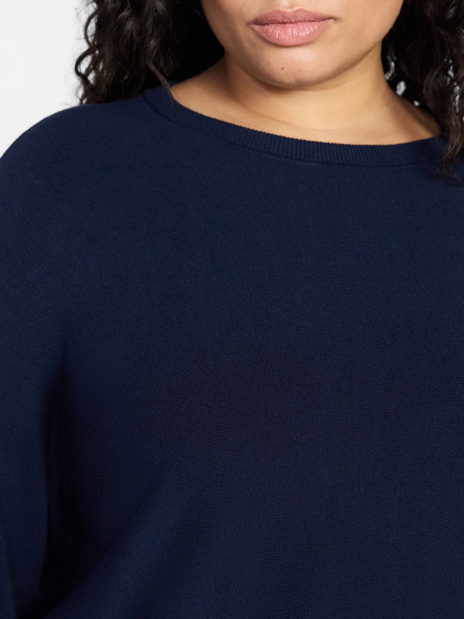 Terra & Sky Women's Plus Size Fine Gauge Dolman Sweater, Sizes 0X-5X