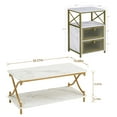 thumbnail image 5 of VECELO 3 Piece Coffee Table Set for Living Room Includes 1 Coffee Table 2 End Table, Gold, 5 of 7