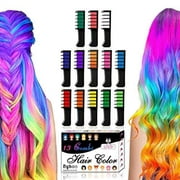 13 Colors Hair Chalk for Girls Gifts, Kids Temporary Bright Hair Chalk Comb Non-Toxic Hair Dye for Birthday Halloween Cosplay Party Gift for Girls Kids Ages 4 5 6 7 8 9 10  Teen Great for