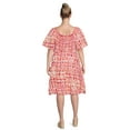 thumbnail image 3 of Terra & Sky Women's Plus Size Flutter Sleeve Fit & Flare Dress, 3 of 6