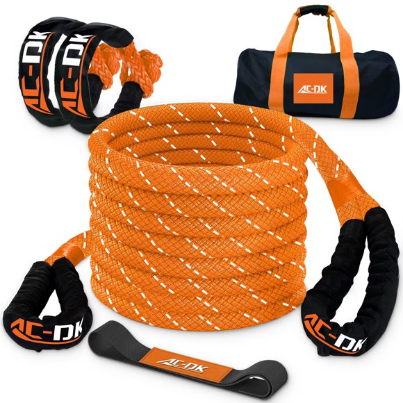 Cuerda de rescate AC-DK de 1 pulg x 9 m, 48,000 lb, kit de remolque de nylon