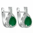 thumbnail image 5 of K-KED Created Cubic Zirconia Necklace Earrings Rings 925 Silver Women Delicate Jewelry set-Green-7, 5 of 7