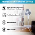 thumbnail image 2 of Ventilador de pedestal oscilante EZ-CHILL de 16", opciones de 3 velocidades, cabezal oscilante de 90 grados, altura e inclinación ajustables, potente flujo de aire, blanco, MTSP15-16AZ, 2 of 4