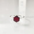 thumbnail image 7 of Hexagon Garnet Ring, 925 Sterling Silver Ring, Women Ring, Natural Garnet, January Birthstone, Christmas, Thanksgiving, Tiny Dainty Ring, Handmade, Statement Jewelry, Wedding, Anniversary Gift, 7 of 7