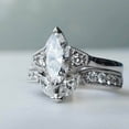 thumbnail image 2 of Silver & Stone Jewels 2 CT Marquise Cubic Zirconia Bridal Set Engagement Ring 14K White Gold Plated, 2 of 4