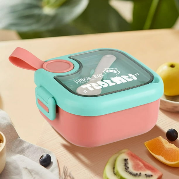 Utensilios de cocina, lonchera de 750 ml, lonchera bento para niños, loncheras para adultos, a prueba de fugas, aptas para microondas, material de plástico y acero inoxidable, loncheras de plástico.