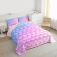 thumbnail image 3 of Homewish Cartoon Mermaid Pattern Bedding Comforter Set,Ocean Animal Twin Comforter Sets,Pink Purple Ombre Bedding Set For Girls Kids,Luxury Bedroom Decor Reversible,2pcs, 3 of 8