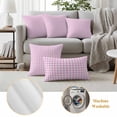 thumbnail image 5 of Pink Grid Outdoor Pillow Covers 18x18 Set of 2,Waterproof Patio Throw Pillowcase Protectors,Checkered Plaid Gingham Lattice Trellis Print Decorative Pillow Shams Cushion Covers for Seat Bed Couch, 5 of 8