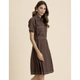 thumbnail image 3 of Moomaya Women's Shirt Dress, Short Sleeve Classic Collar Formal Cotton Dress, 3 of 8