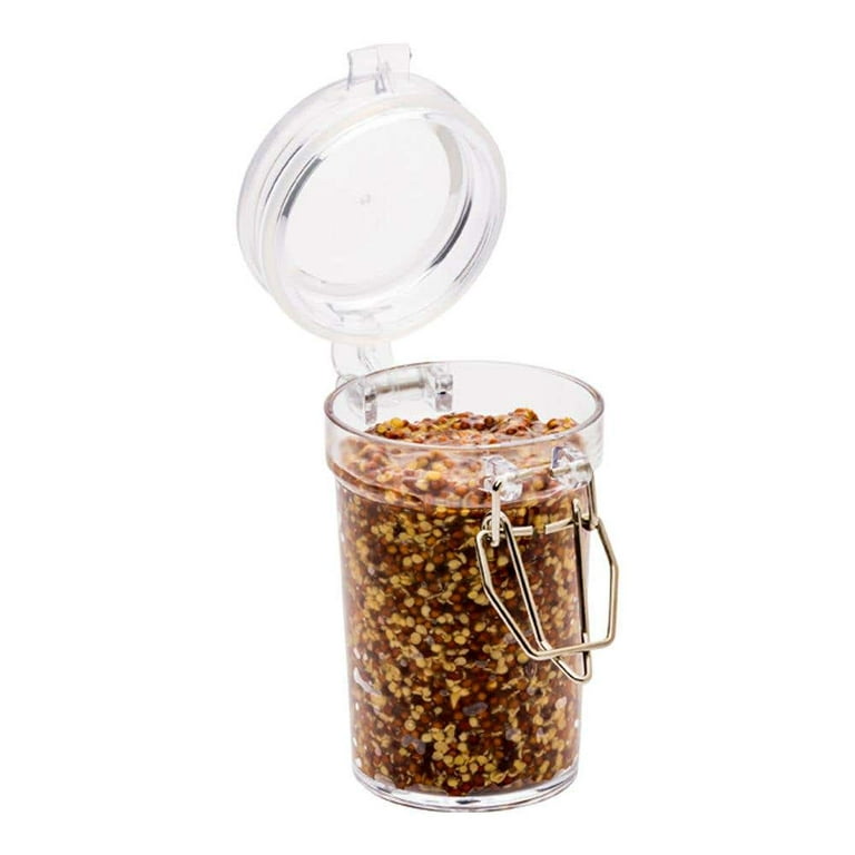 Tablecraft 10106 2 oz Spice Jar w/ Hinged Lid - 2 3/4L x 1 3/4W x 3  3/8H, Glass