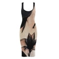 thumbnail image 4 of Vestido ajustado sin mangas con hombros descubiertos estampado Sexy informal de verano a la moda para mujer Pompotops  ghjkhdj3733, 4 of 4