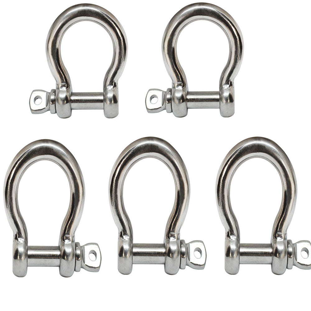 5 Pcs 5/16'' Chain D type Rigging Bow Shackle Anchor for Boat SS Paracord 