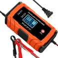 thumbnail image 1 of Graflsoa Smart Digital Display Car Battery Charger with Temperature Control, 12V10A/24V5A, Orange, US Plug, Repair Mode, Wide Compatibility for Lead-Acid Batteries, 1 of 7