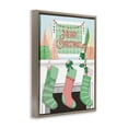 thumbnail image 2 of Stupell Industries - Merry Christmas Green Stockings Brown Floating Frame Canvas Art, 17 x 21, Made In USA, 2 of 8