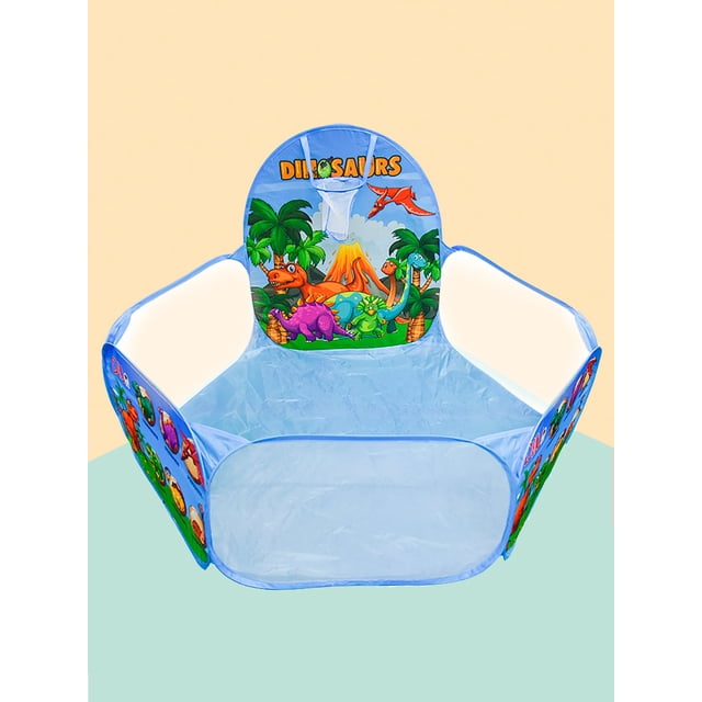 1pc Blue Cartoon Dinosaur Pattern Ball Pit (balls Not Included)
