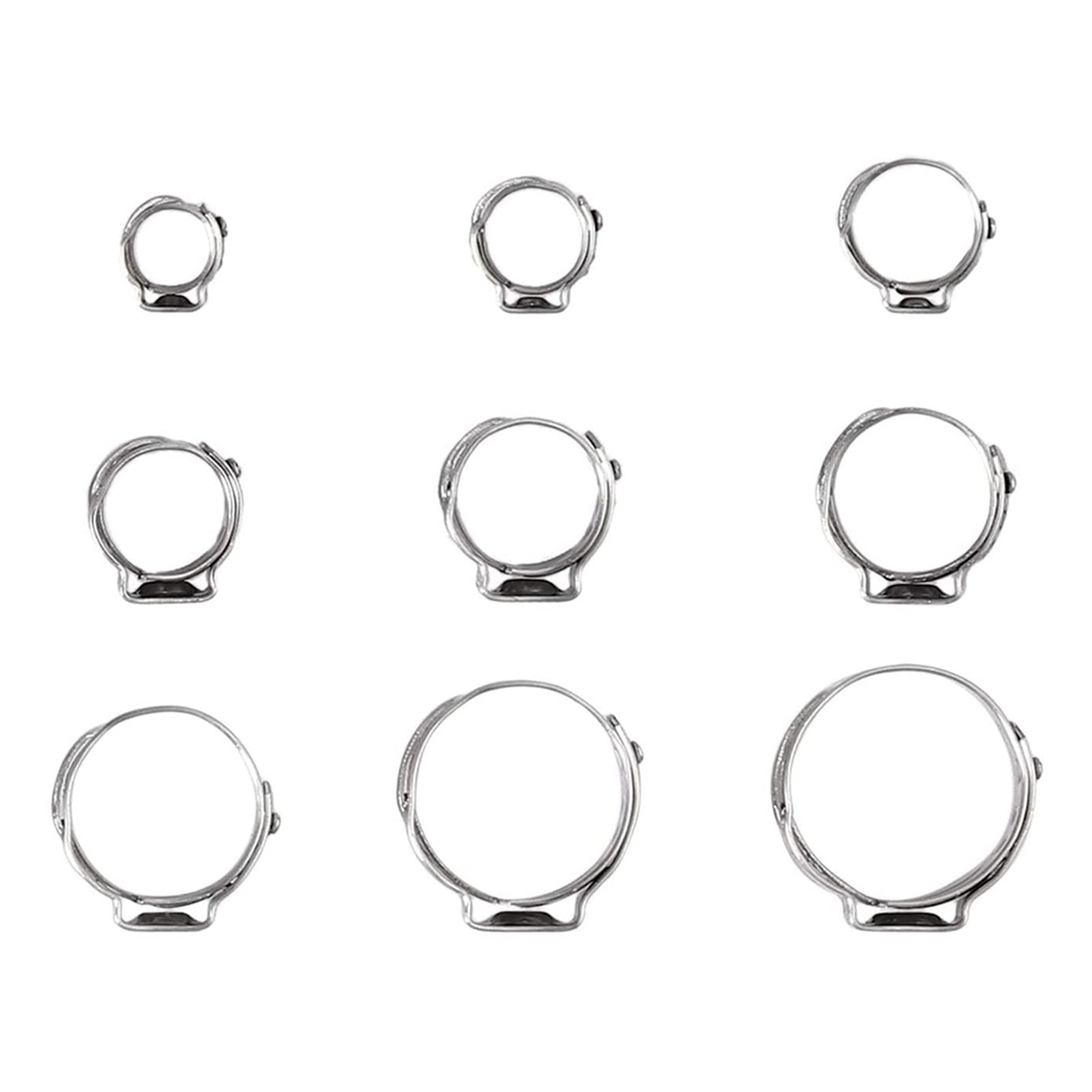 Adjustable Stainless Steel Single Ear Hose Clamp Set with Pliers, Fits 5.8-21mm Tubes Suitable for Various Applications