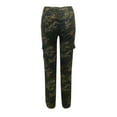 thumbnail image 4 of DHFJKG Womens Camo Cargo Pants Slim Fit Elastic Waist Camouflage Ankle-Tied Pants With Multi Pockets Soft Trousers, 4 of 4