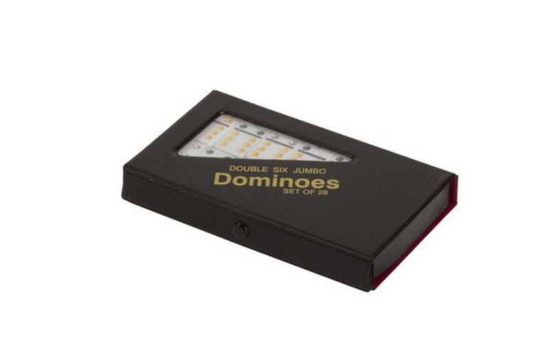 Burgundy StealStreet 2411L-RD Double 6 Jumbo Size Red Domino Tiles in Snap Vinyl Case