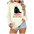 thumbnail image 1 of Krdevn Chandail en Molleton à Col Rond pour Femmes Imprimé Lettre Automne Hiver Chandail Décontracté Confortable Doux Chaud Mode Urbaine, Taille : TG, 1 of 5