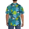 thumbnail image 3 of Sikiie Shark And Leaves Men's Wrinkle Free Untucked Cuban Shirt Business Casual Button Down Shirts Short Sleeve Shirt3X-Large, 3 of 5