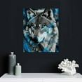 thumbnail image 4 of EastSmooth  Wildlife Animal Canvas Wall Art Black White Wolf with Blue Eyes Picture Giclee Prints Artwork Framed and Stretched Painting for Modern Home Living Room Office Bedroom Bathroom Decoration, 4 of 4