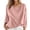 Pink, variant on Womens Tops Shirts Solid Color 3/4 Sleeve Crewneck Plain Tees Blouses Light Pink 2XL