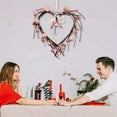 thumbnail image 5 of JoyMoreHome Valentine Day Heart Shape Artificial Rattan Wreath with Small Heart Decor, Durable Holiday Hanging Ornament for Wall, Window, Door, 5 of 6