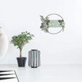 thumbnail image 4 of Corona de bienvenida para puerta, corona de flores de metal, decoración de letrero de bienvenida con anillo de metal, para puerta de entrada, sala de estar, decoración de pared (verde), 4 of 5