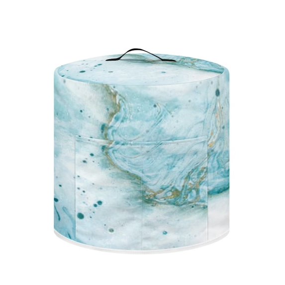 NETILEGEN Marble Texture Print Cooker Cover Hook Top Handle Rice Cooking Pot Kitchen Appliance Covers with 2 Front Storage Pockets Design 6 Qt